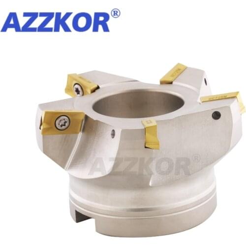 4Flute Face End Mill 75Dregee Chamfering Milling Cutter APMT1135 Carbide Inserts T20 Wrench CNC AZZKOR Machine Milling Tools