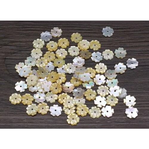 2021New Natural SeaWater Flower-shaped Golden Shell Pendant 12mm Beads Crafts Making DIY Necklace Bracelet Anklet Jewelry 5PCS