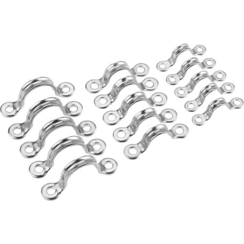 5pcs Stainless Steel Boat Sheet Eye Lacing Straps Tie Down Anchor Strap Saddle Clip Boat Marine Hardware Sizes 10X11 13X15 17X20