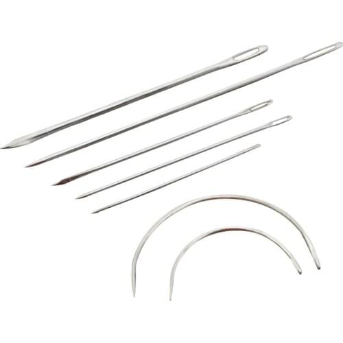 7pcs Leather Crafts Sewing Needle Upholstery DIY Leather Hand Stainless Steel Pin Stitch Kit Canvas Carpet Repair Curved