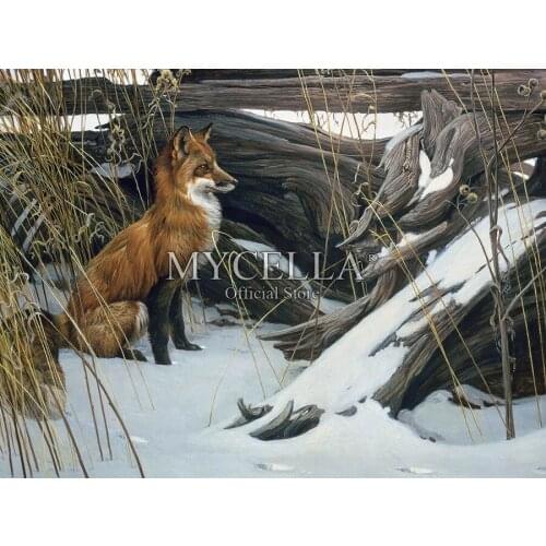 Full Diamond Embroidery Wild Life Winter fox 5D Diy Diamond Painting Cross Stitch Diamond Mosaic Home Decor Craft Kits Posters