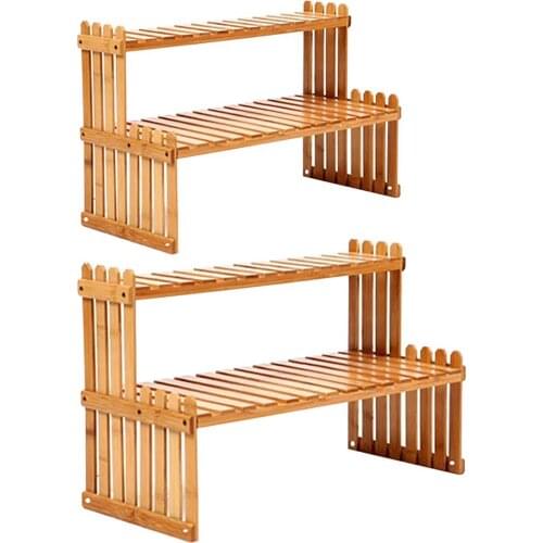 Bamboo Plant Shelf Durable Natural Flower Rack Stand For Flower Frame Windowsill Office Desktop Shelf Garden Decoration Outdoor