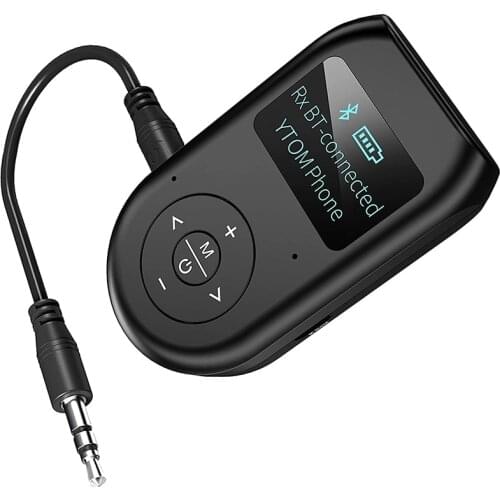 Bluetooth Transmitter and Receiver,3-in-1 Wireless Bluetooth 5.0 Adapter with Display Screen,Low Latency Audio Adapter for pc TV