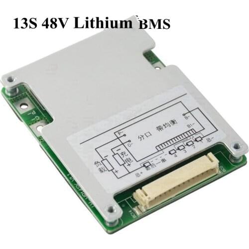 Bms 13s 48v 25A Bms Li-ion Lithium Battery Bms 13S Polymer Battery Protection Board Pcm for 48v 500W 800W Electric Bicycle