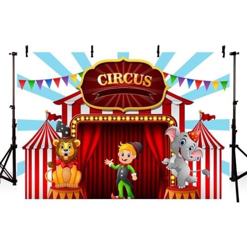 Cirque Anniversaire Circus Backgrounds Carnival Party Baby Photo Background Studio Photography Newborn Happy Birthday Backdrop