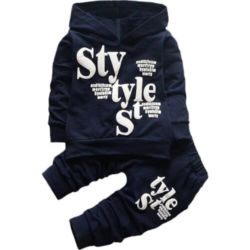 TELOTUNY clothing for baby Toddler Baby Boy Style Letter Print Hood Tops Pattern Pants 2PCS Set Clothes suit infant 1005