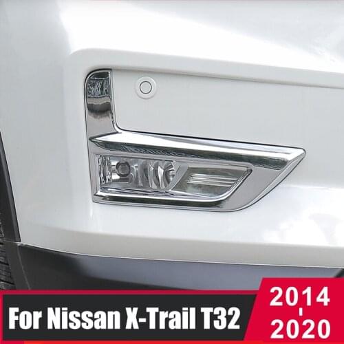 For Nissan X-trail X trail t32 2014-2019 2020 ABS Chrome Front Rear Back Fog Light Lamp Cover Trim Bumper Reflector Accessories