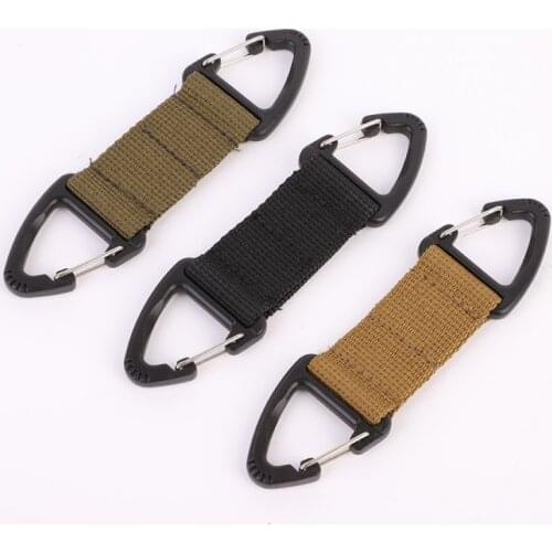 Outdoor Molle Double Point Triangle Multifunctional Carabiner Webbing Belt Clip Climbing Carabiner Buckle Tactical Bag Hook