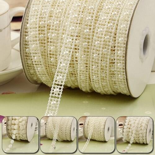 Imitation Ivory Pearl Bead Jewelry Chain Sew On Trims Wedding Party Dress Costume Applique Jewelry Making DIY Accessories