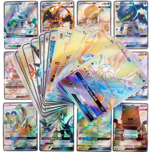Spanish Pokemon Cards 100GX Game Collection Shining Cards TAKARA TOMY Sun and Moon Battle Carte Trading Cards Children Toy Gift