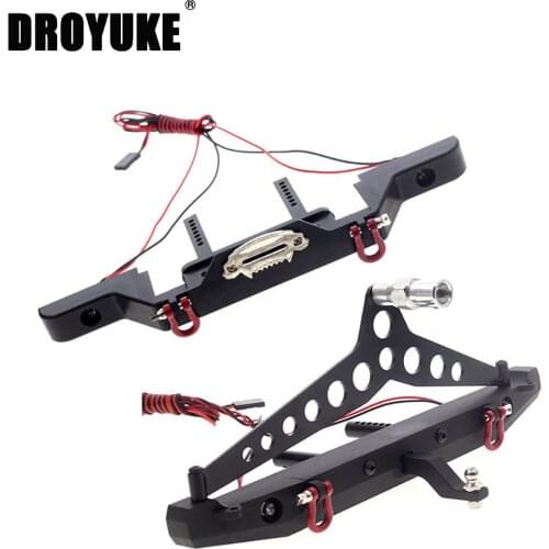 Droyuke Metal Front & Rear Bumper for 1/10 RC Crawler Axial SCX10 III 90046 AXI03007 Traxxas TRX-4 Upgrade Parts