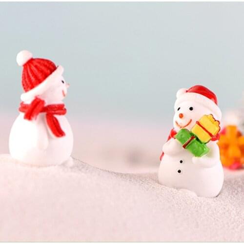 Miniature Christmas snowman Santa Claus figurine fairy garden modern miniatures home decoration living room accessories decor