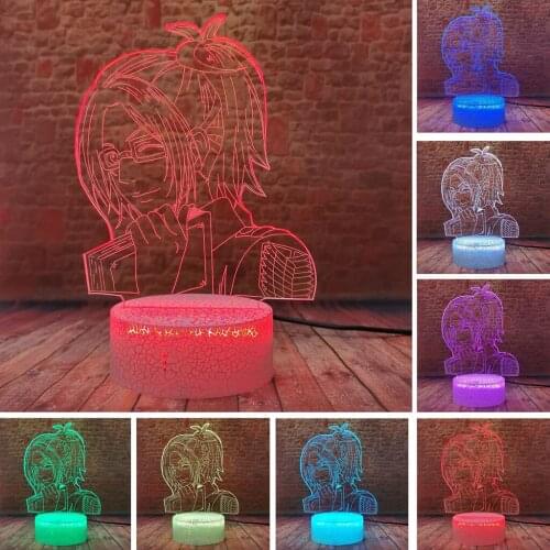 Hange Zoe Model 3D Illusion LED Nightlight Colors Change Desk Lamp Manga Attack Titan Anime action & toy figures boys