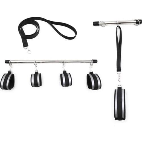 Adult Games Bdsm Set Sex Handcuffs Ankle Cuffs Collar Bondage Gear Adult Toys Metal Spreader Bar Restraints Sex Toys for Couples