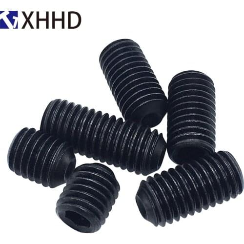 Hex Socket Head Cap Set Grub Cup Point Screw Metric Thread Hexagon Headless Machine Bolt Alloy Steel 12.9 Grade Black M5 M6 M8