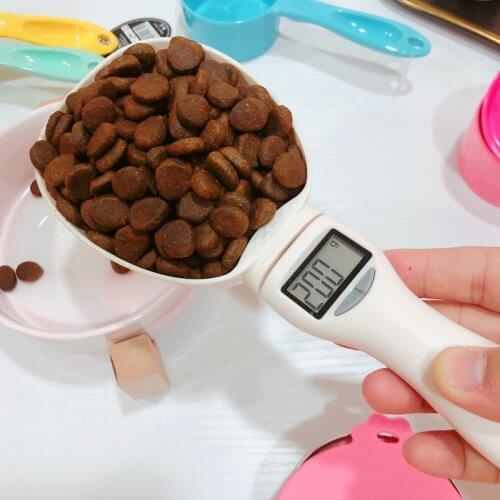 New 800g/1g Pet Food Scale Cup For Dog Cat Feeding Bowl Kitchen Scale Spoon Measuring Scoop Cup Portable With Led Display