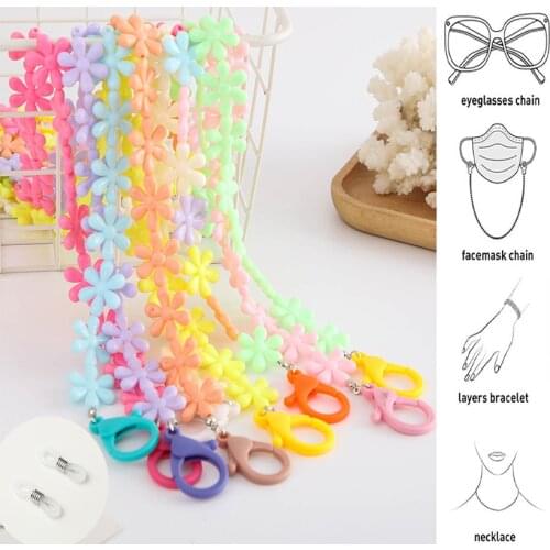 Lovely Glasses Chain For Children Colorful Anti-lost Mask Chain Lanyards Neck Strap Cord Sunglasses Rope Eyewear Jewelry Gift