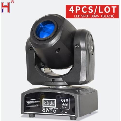 Moving Head 30W Gobo Led Lighting Spot Light Dj Set Gobo Christmas Lights Dj Light Projector For Bar Party Event (4 Pieces/Lot)