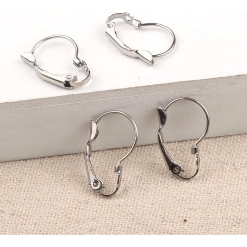 Reidgaller 20pcs 12*19mm stainless steel earrings findings diy french hook clip on earring accessories