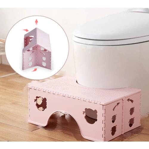 Bathroom Foldable Toilet Stool Portable PP Squatty Potty Kids 7 Inches Thickened Non-Slip Step Stool For Bathroom Accessories