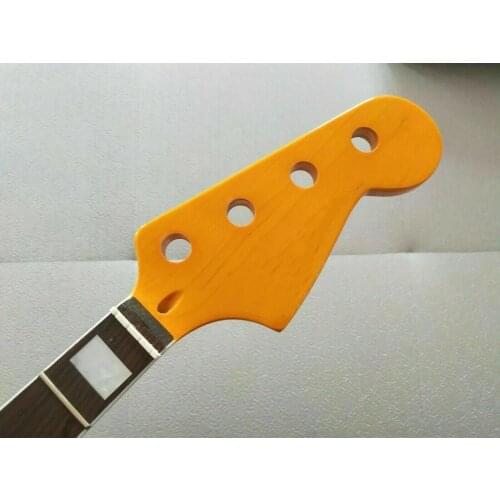 4 String Maple 20 frets Bass Guitar Neck Replacement Rosewood inlay Fingerboard 34 Inch Gloss