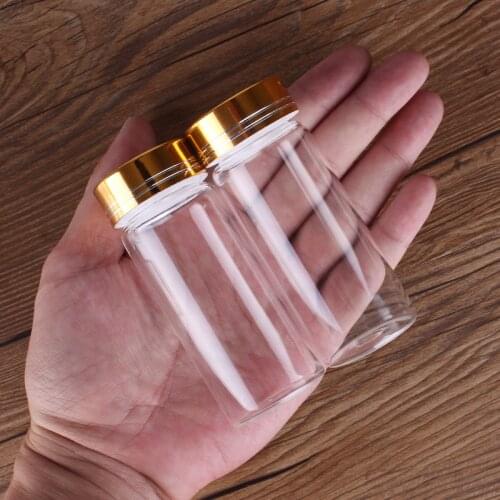 3pcs 65ml 37*90mm Glass Candy bottles Perfume Bottles with Golden Lids Storage Jars Pill Container Glass Refillable Bottles
