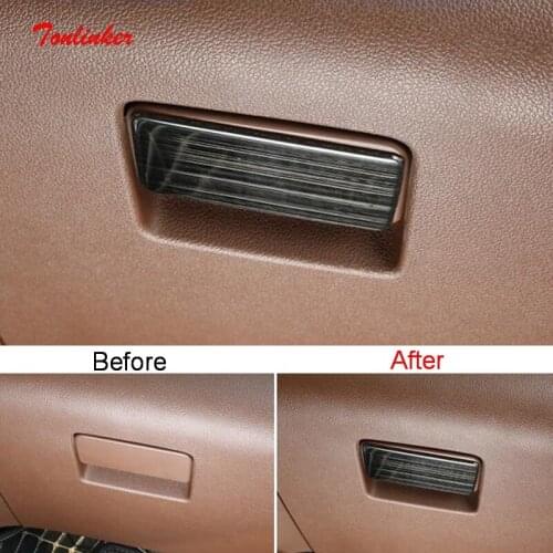 Tonlinker Interior Car Gloves Storage Handle Cover sticker For GWM Poer 2020 Car styling 1 PCS Stainless steel Cover Stickers