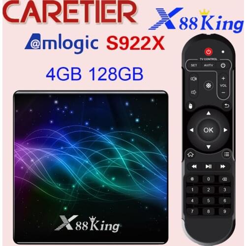 1PC X88 King 4GB 128GB Amlogic S922X Smart TV Box Android 9.0 Dual Wifi BT5.0 1000M 4K USB3.0 Google PlayStore Netflix Youtube