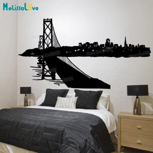 Vinyl Wall Sticker Beautiful City Skyline Decals Home Decoration For Living Room Bedroom 3D Self-adhesive Art Murals YY845