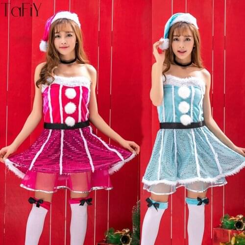 TaFiY Women Fancy Dress Christmas Costume Halloween Costume Santa Dress Costume Christmas Cosplay Party Costume
