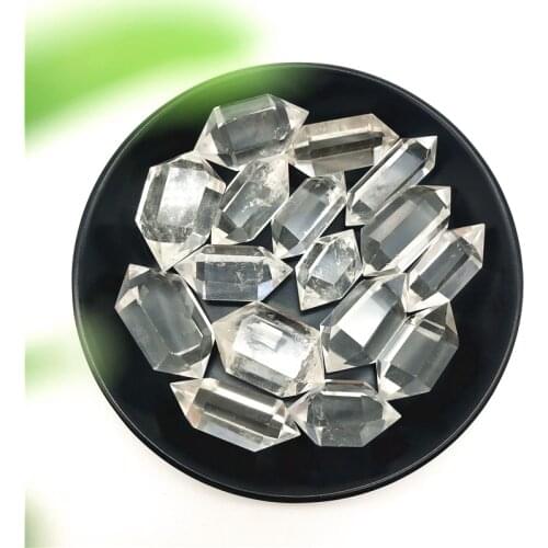 1PC Natural White Quartz Crystal Double Points Wands Rock Obelisk Healing Energy Column Natural Stones and Minerals