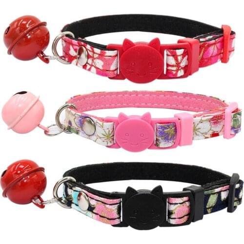 1PC Quick Release Kitten Breakaway Safety Collars With Bell Adjustable Personalized For Pets Cat Dog Accessories Pets Supplies