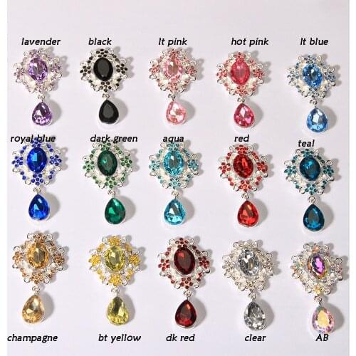 10PCS 45X24mm Pearl Rhinestone Button For Brooch Embellishment Flat back BTN-5755