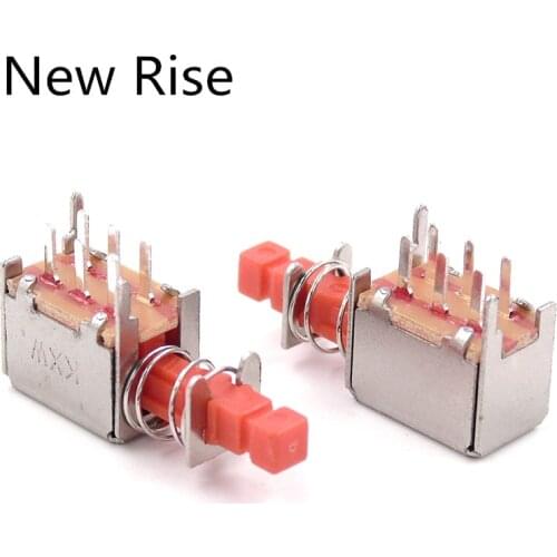 10Pcs Directly key switch A03 PS-22F03 6pins self-locking Red