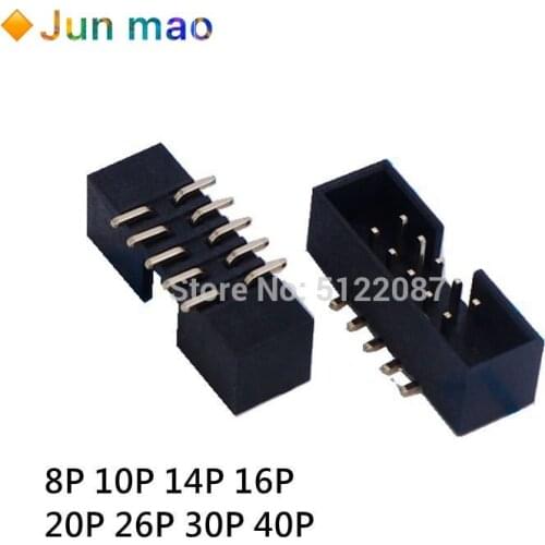 10pcs SMT 2.54MM pitch MALE SOCKET straight idc box headers PCB CONNECTOR DOUBLE ROW SMD 8P 10P 14P16P 20P 26P DC3-10P HEADER