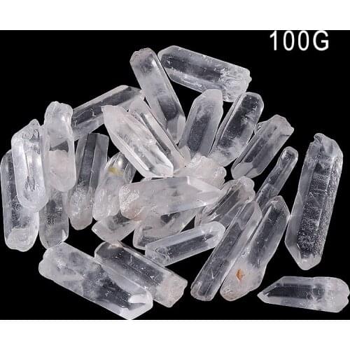 100g Polishing Natural Transparent White Quartz Crystal Points Shards Wand Home Decoration Clear Stones Decor