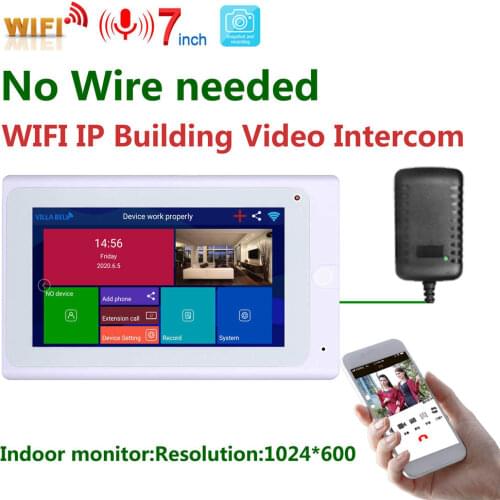 Wireless Indoor Monitor, WIFI Video Doorbell Intercom Monitor for 1080P AHD Camera