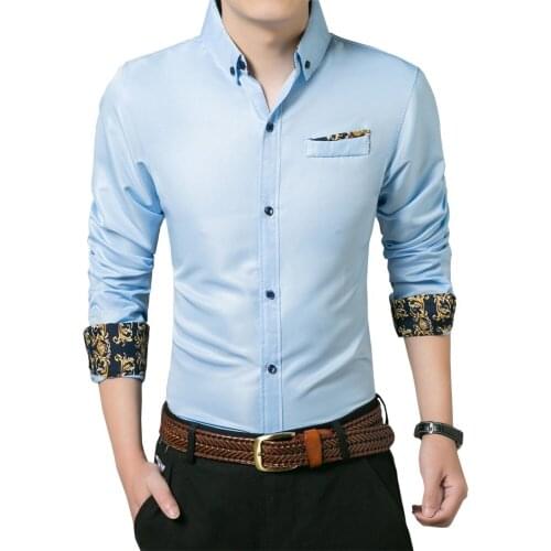 Camisa Masculina 2018 Multiple Colour Long Sleeved Shirt Plush Size M-3XL Slim Fit Casual Male Business Social Dress Shirts