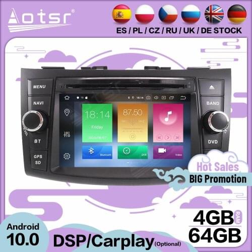 Carplay Multimedia Stereo Android 10 Player For SUZUKI SWIFT 2011 2012 2013 2014 2015 2016 GPS BT Audio Radio Receiver Head Unit