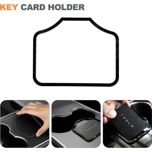 Center Console Key Card Holder for Tesla Model 3 Prevent Key Card Sliding Key Sensing Area Behind The Cup Holder