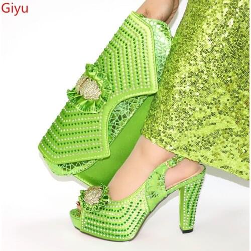 Doershow Shoes and Bag Set African Party Shoes and Bag Set fashion Shoes and Bag Set Nigerian Wedding Shoes with Bag Sets!HKU1-6