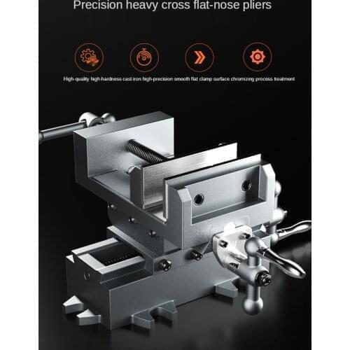 Two-way Movement Vise Workbench Industrial Heavy Precision Cross Flat Pliers 3 inch/4 inch Cross Clamp Bench