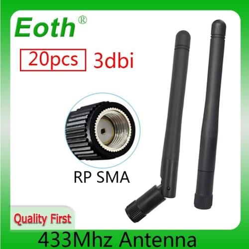 20pcs/lot Wholesale 433Mhz Antenna 3dbi GSM RP-SMA Connector antena 433 mhz directional waterproof antenne Wireless Repeater