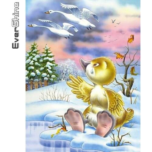 Evershine Diamond Painting Duck Animal New Arrival Diamond Embroidery Winter Cross Stitch Sale Rhinestone Art Childrens Gifts