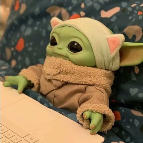Star Wars Figma Plush Cloth 11-inch Kawaii Baby Yoda Action Figure Anime Mandalorian Sculpture Modle Toys for youth Gift