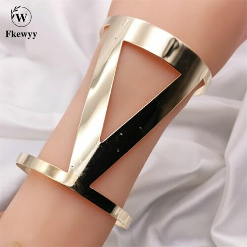 Fkewy New Bracelets For Women Designer Jewelry Luxury Punk Accessories Party Gold Plated Jewelry Geometry Cuff Bracelets Charm