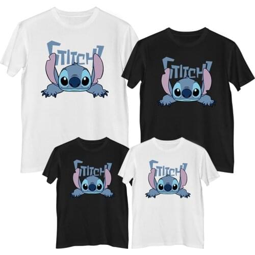 Disney Lilo & Stitch T shirt Comfortable Breathable 100% cotton clothes for teens toddler girl clothes Family clothing sets