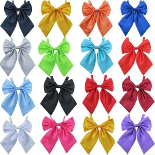 Women Butterfly Bow Tie Black Knot Hotel Clerk Waitress Neck Wear Ribbon For Female Girl Student
