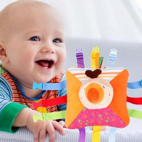 Buckle Toy Embroidery Design Anti-fade Plush Baby Buckle Color Matching Educational Animal Stereo Toy for Brain Development