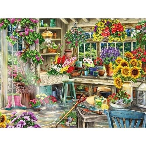 GATYZTORY Flower Store Painting By Numbers For Adults HandPainted Great Paints Framed Diy Gift For Home Decor Drawing Pictures